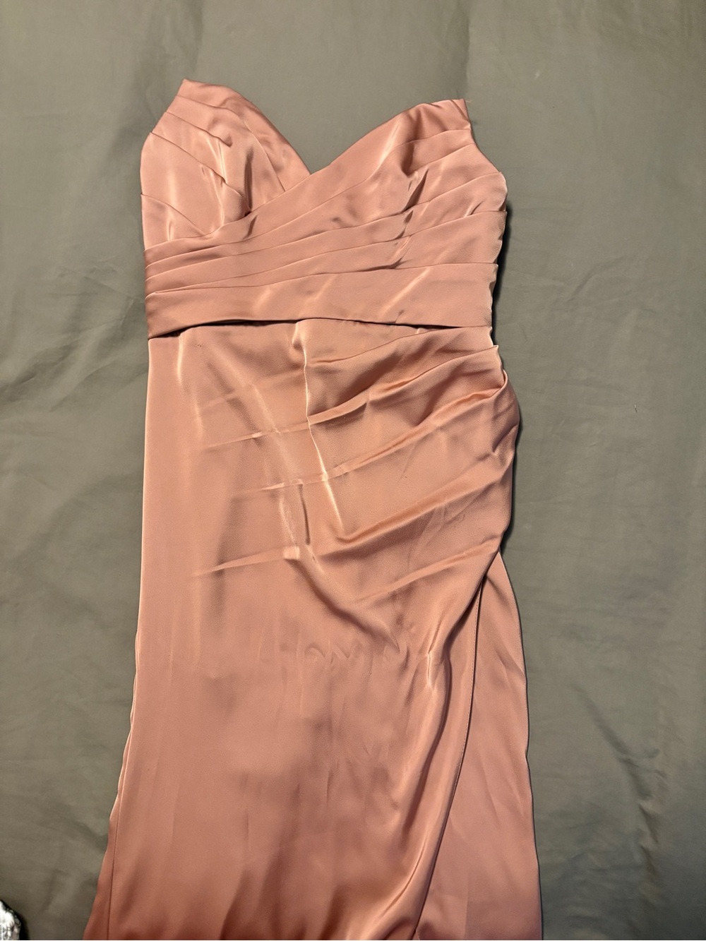 Azazie Strapless Dusty Rose Formal Gown